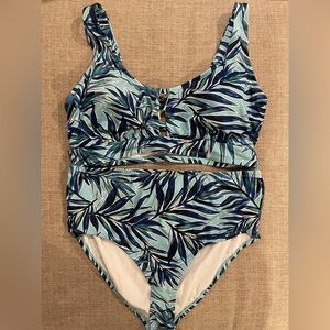 Hurley Blue Tropical Print Two-Piece Bikini